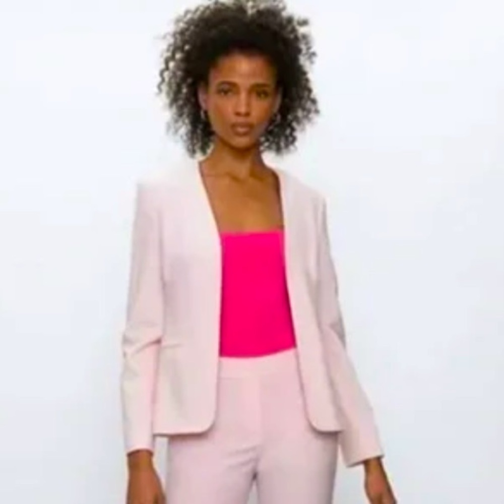 Aritzia Babaton Wool Open Front Lexia Blazer Pink Chalk | Size 10